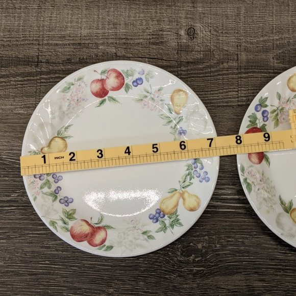 CORELLE SWIRL "CHUTNEY" FRUIT PATTERN SET OF (4) Salad/Bread/Dessert PLATES USA - Picture 7 of 9